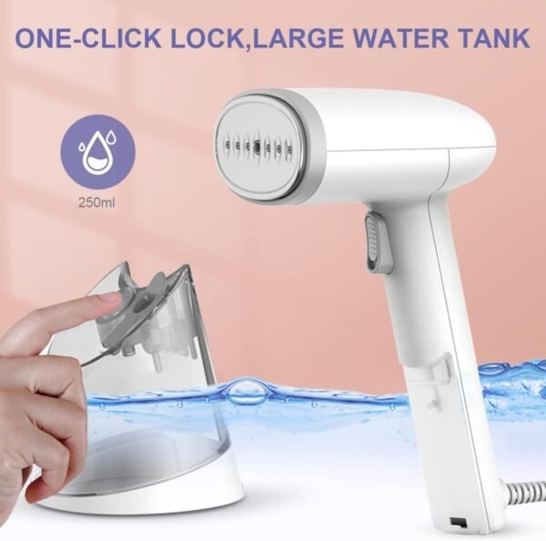 Mioduro Portable Clothes Steamer – 1400W Fast Heating, 250ml Large Water Tank, Vertical & Horizontal Steaming for Quick Wrinkle Removal – Compact & Lightweight for Home & Travel - Image 2