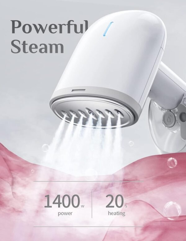 Mioduro Portable Clothes Steamer – 1400W Fast Heating, 250ml Large Water Tank, Vertical & Horizontal Steaming for Quick Wrinkle Removal – Compact & Lightweight for Home & Travel - Image 5
