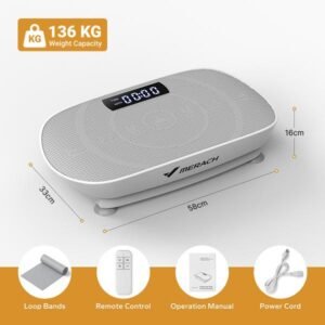 MERACH Vibration Plate Exercise Machine ?C Whole Body Workout Platform for Fitness & Lymphatic Drainage