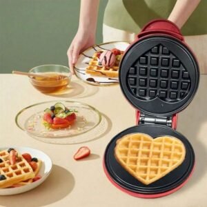 Molde de waffle no pegajoso máquina de desayuno eléctrica bandeja de horno eléctrica de desayuno doméstico para bocadillos de desayuno rápido y postres